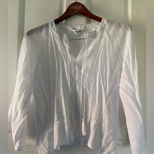 🌻 NWOT Counterparts White Tassel Peasant Blouse 🌻